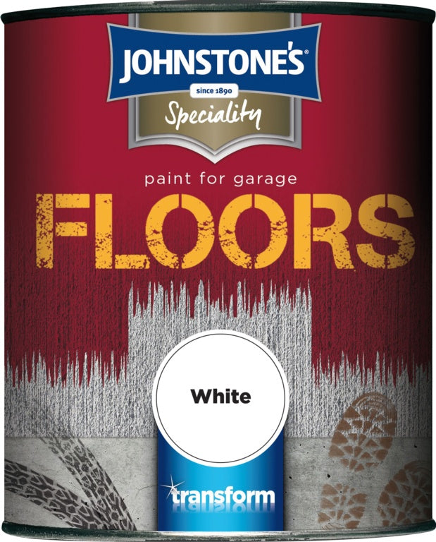 Johnstones Garage Floor Paint Semi Gloss 750ml White