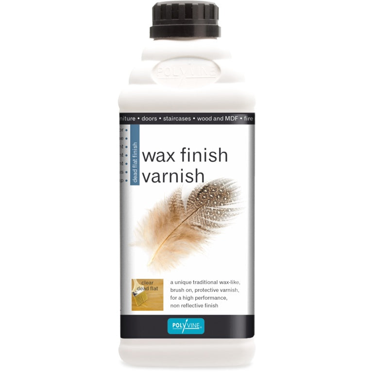 Polyvine Wax Finish Varnish Dead Flat Finish 1L Clear