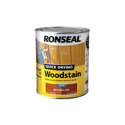 Ronseal Quick Drying Woodstain Satin 750ml Natural Oak