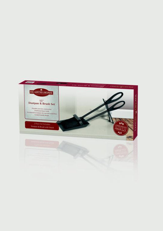 Hearth & Home Fireside Dustpan And Brush Set Black 15"