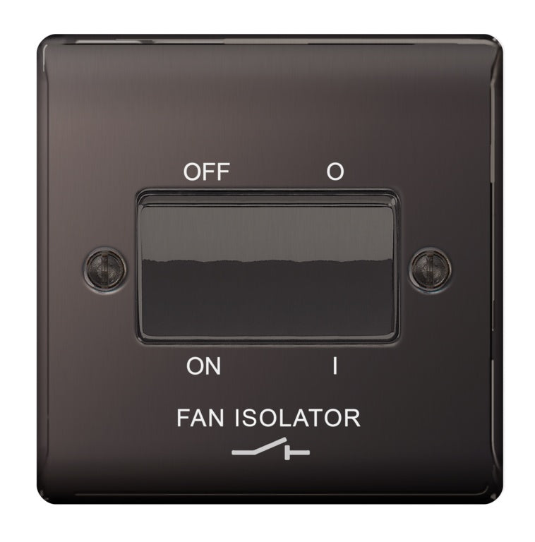 BG 10ax Fan Isolater Black Nickel 3 Pole