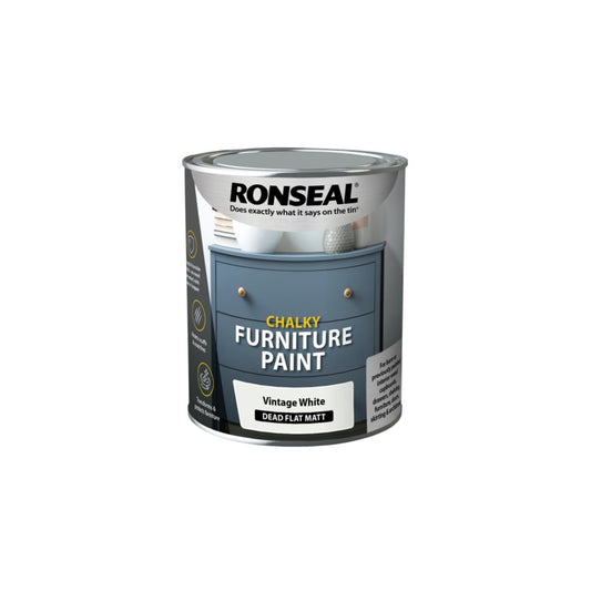 Ronseal Chalky Furniture Paint 750ml Vintage White