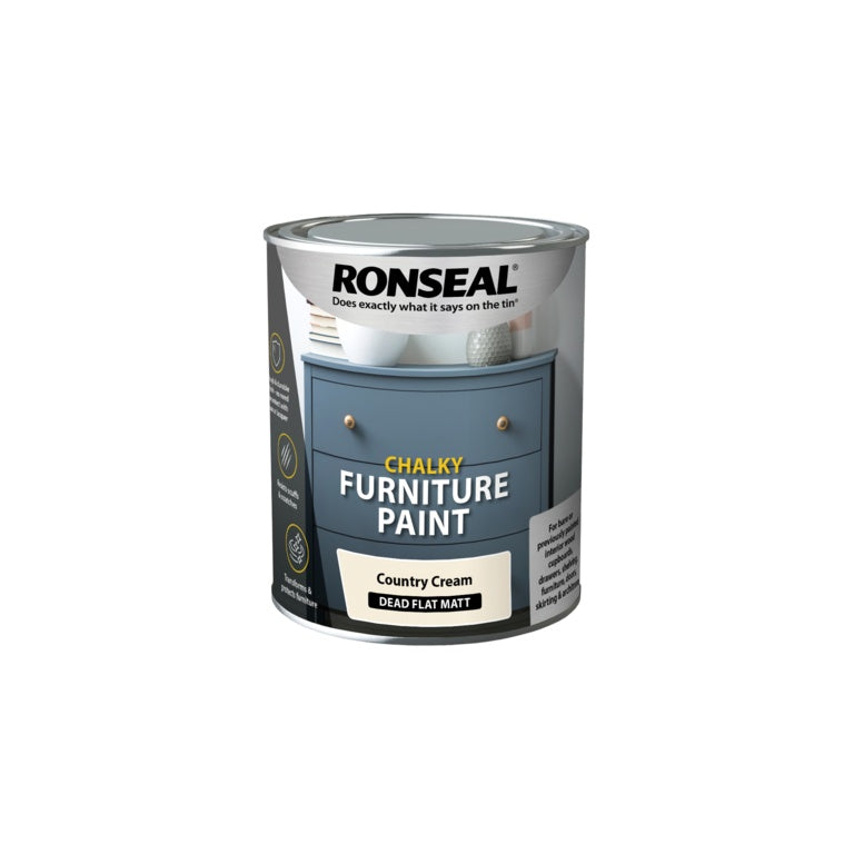 Ronseal Chalky Furniture Paint 750ml Country Cream