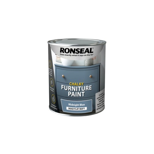 Ronseal Chalky Furniture Paint 750ml Midnight Blue