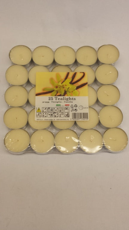 Prices Candles Tealights Pack 25 Vanilla