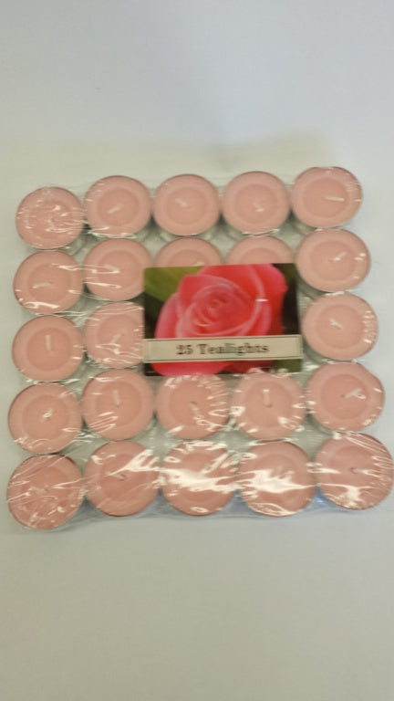 Prices Candles Tealights Pack 25 Rose
