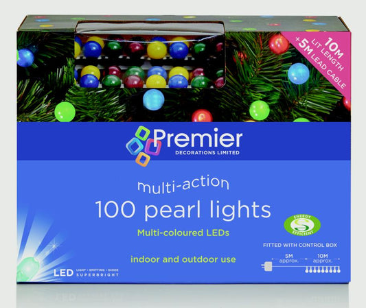 Premier Multi Action Pearl Lights Multi Colour 100 LED
