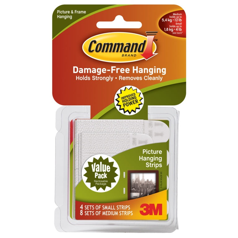 Commandâ„¢ Small and Medium Picture Hanging Strips Value Pack
