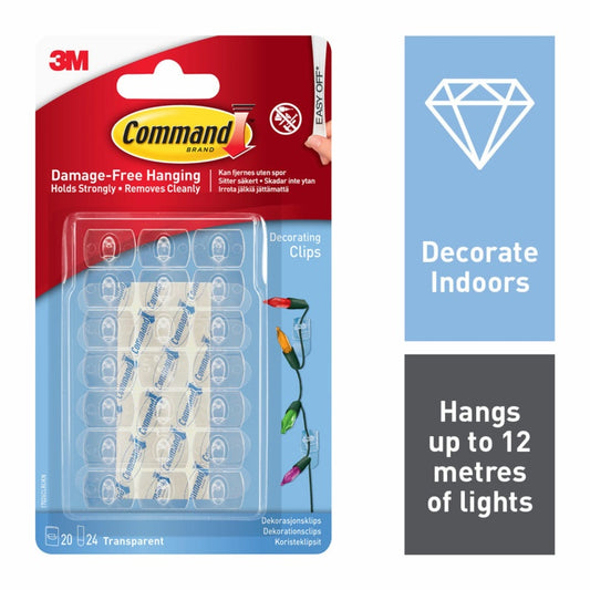 Commandâ„¢ Clear Decorating Clips with Clear Strips
