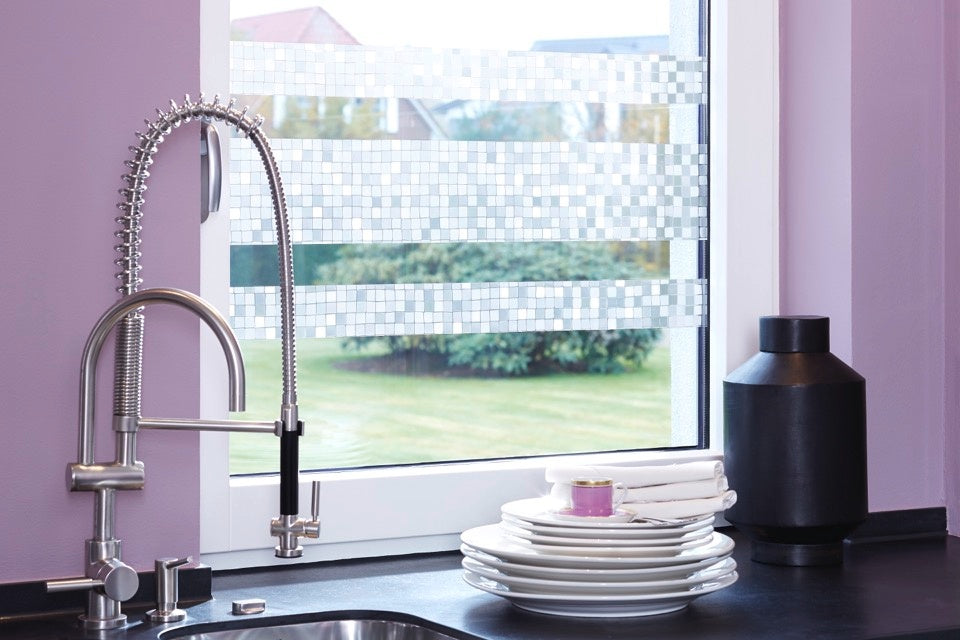 d-c-fixÂ® Static Cling Window Film Stripe Globe