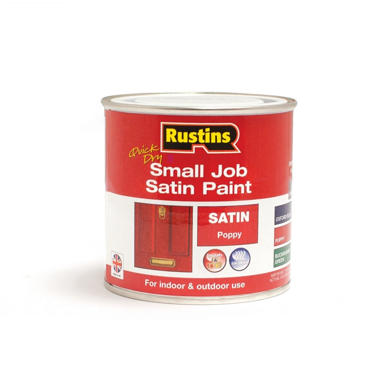 Rustins Quick Dry Small Job Satin 250ml Poppy