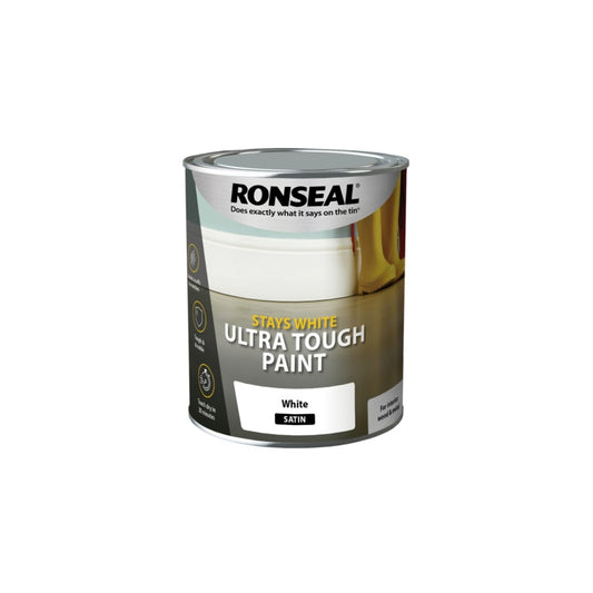 Ronseal Stays White Ultra Tough Paint 750ml White Satin