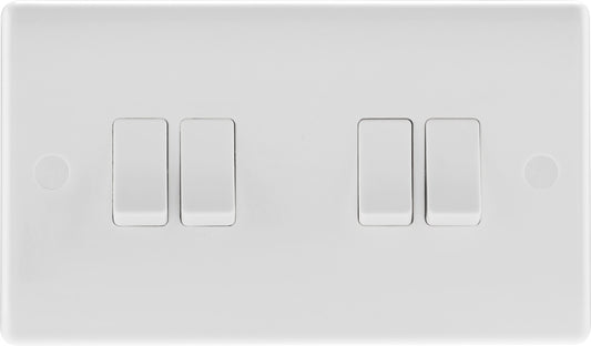 2 Way White Round Edge Switch