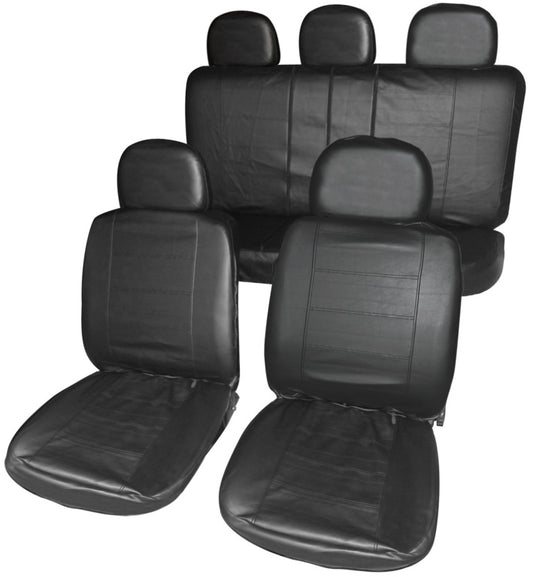Streetwize Leather Look Headrest Covers Black