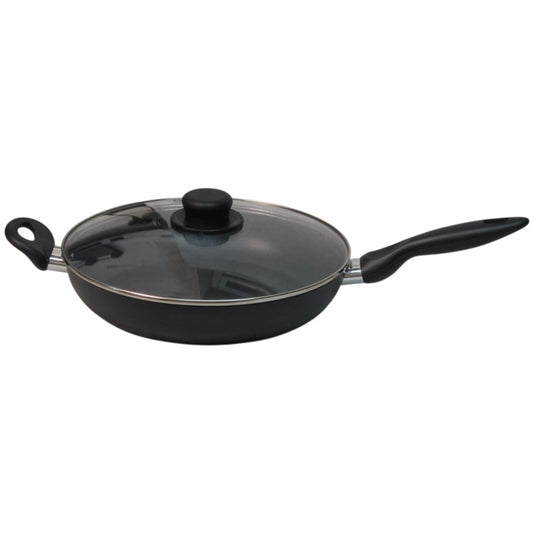 Diamond Non Stick Deep Fry Pan With Glass Lid 28cm