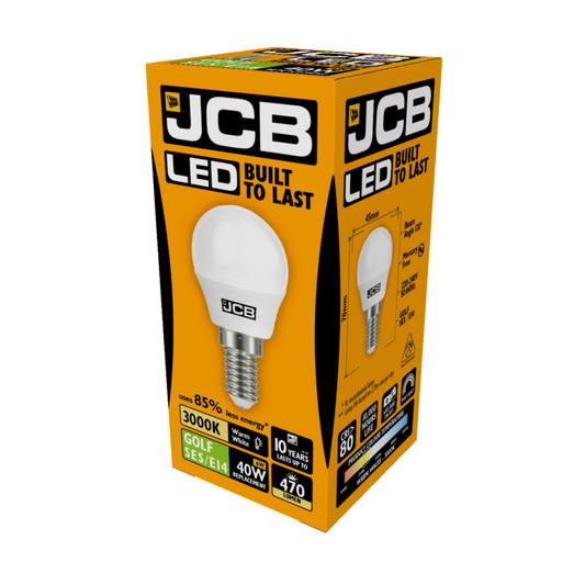 JCB LED Golf 470lm Opal 6w SES Cap E14 2700k
