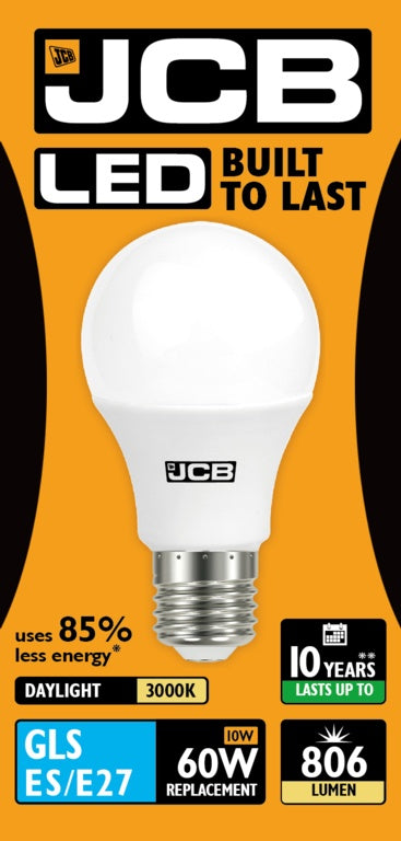 JCB LED A60 806lm Opal 10w E27 3000k