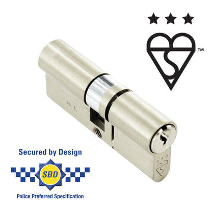 Smiths Locks BS 3* Star Euro Nickel Cylinder
