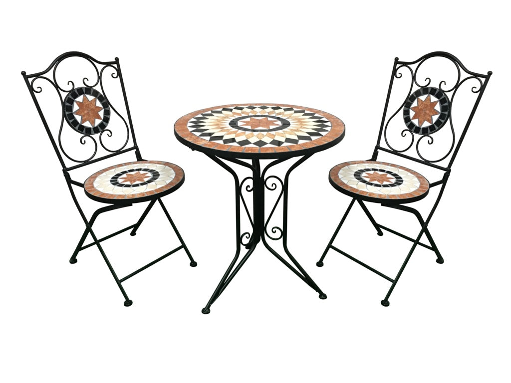 SupaGarden Mosaic Bistro Set Burnt Orange