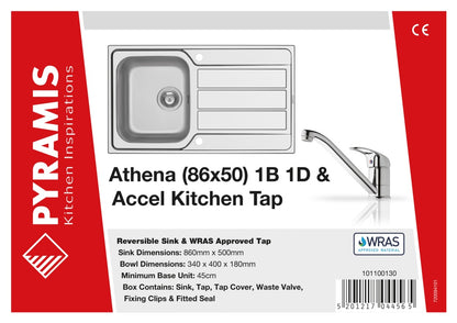 Pyramis Athena Stainless Steel Single Bowl Sink & Tap