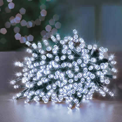 Premier 200 LED Multi Action Supabrights With Timer White/Green Cable