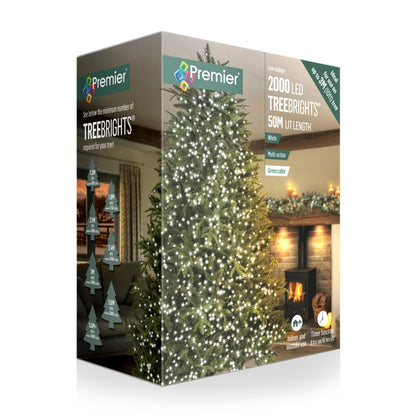 Premier 2000 LED Multi Action Treebrights With Timer White/Green Cable