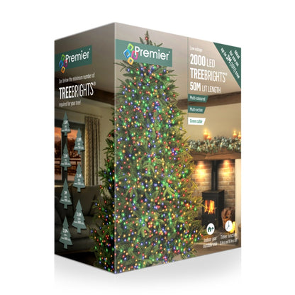 Premier 2000 LED Multi Action Treebrights With Timer Multi/Green Cable