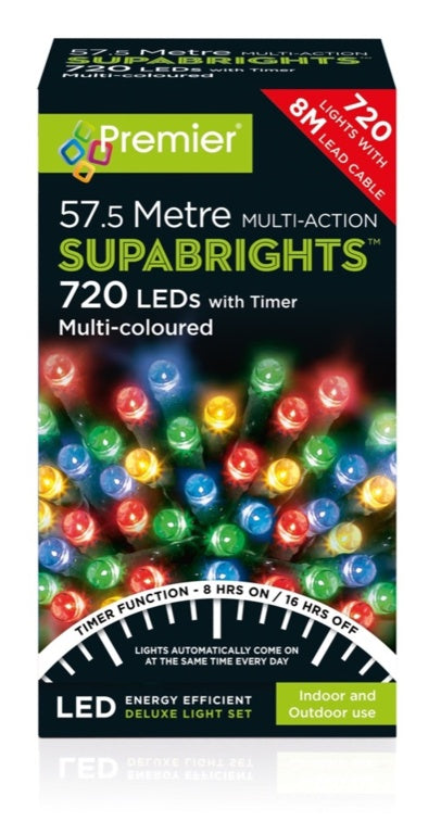 Premier 720 LED Multi Action Supabrights With Timer Multi/Green