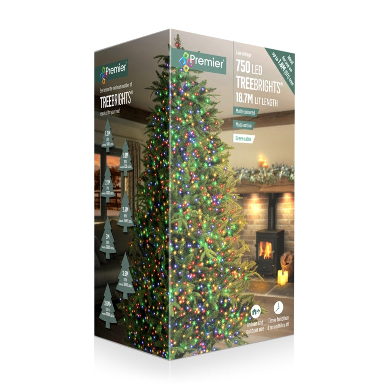 Premier 750 LED Multi Action Treebrights With Timer Multi/Green