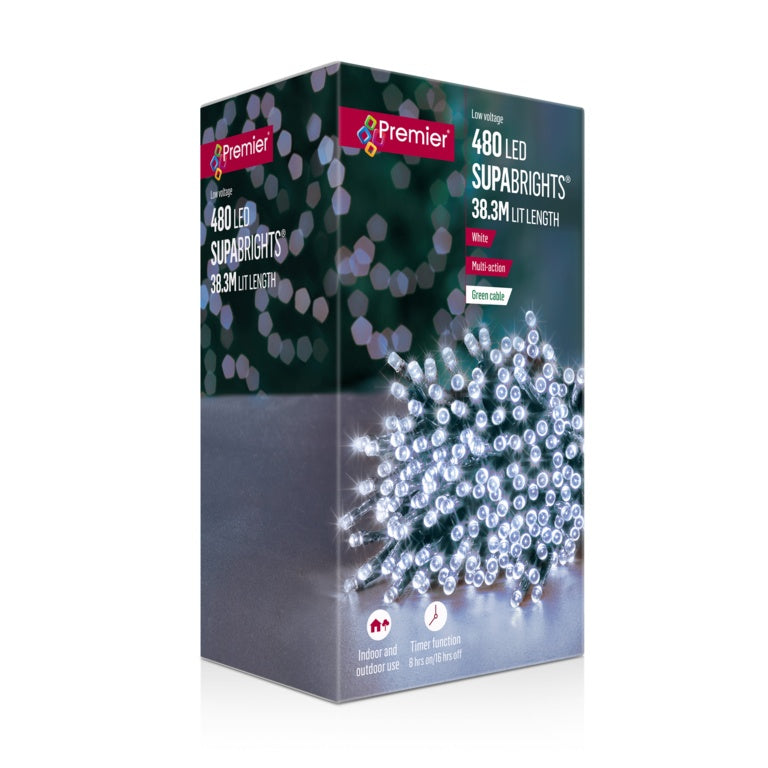 Premier 480 LED Multi Action Supabrights With Timer White/Green