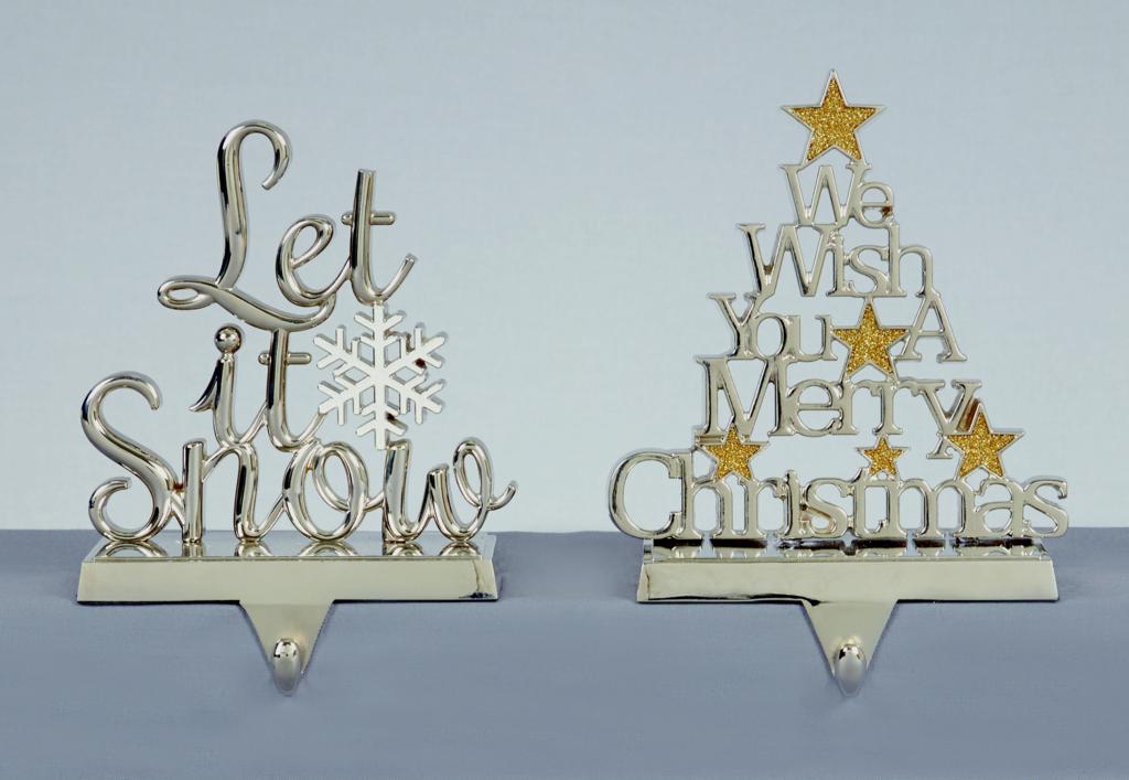 Premier Silvr Let It Snowxmas Stocking Holder 22cm