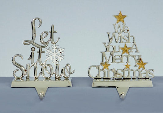 Premier Silvr Let It Snowxmas Stocking Holder 22cm