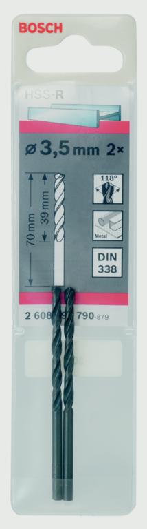 Bosch HSS Twist Point TEQ Drill Bit 2 Pack 3.5mm