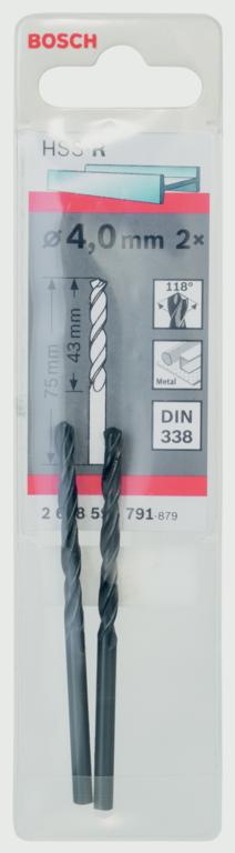 Bosch HSS Twist Point TEQ Drill Bit 2 Pack 4mm