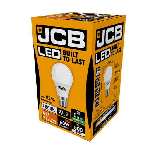 JCB LED A70 10W B22 Boxed