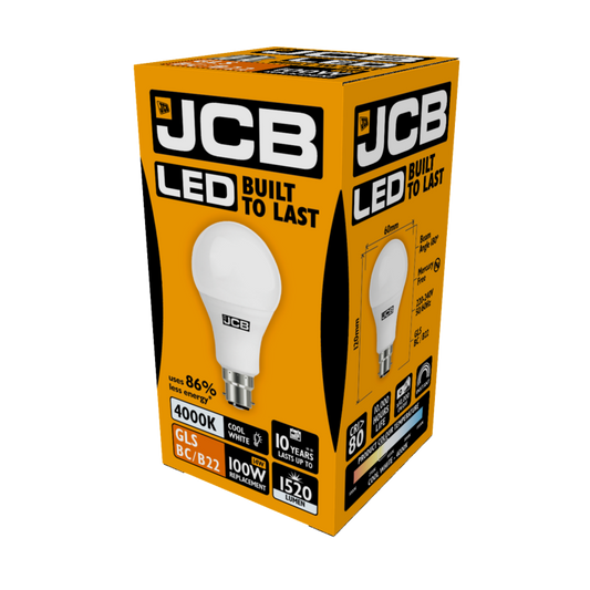 JCB LED A70 15W B22 Boxed