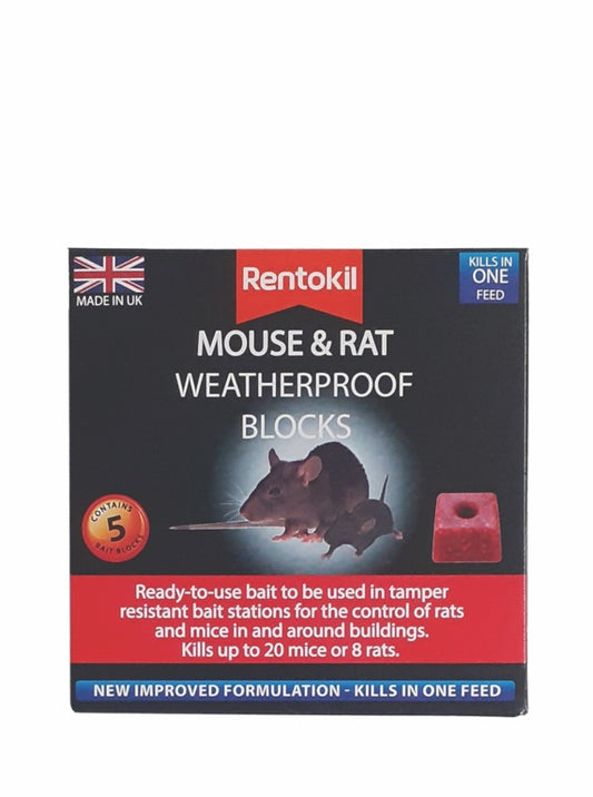 Rentokil Mouse & Rat Weatherproof Blocks Pack 5