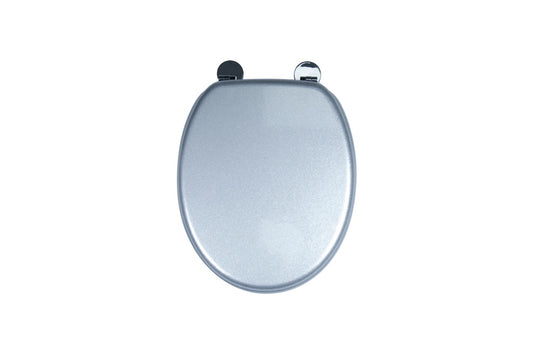 Croydex Flexi-Fix Toilet Seat Quartz Silver