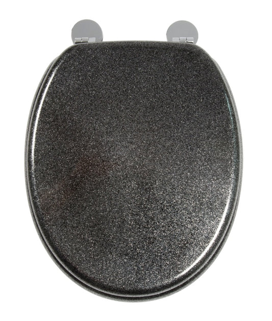 Croydex Flexi-Fix Toilet Seat Quartz Black