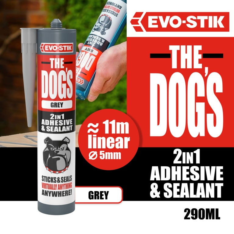 Evo-Stik The Dogs 2 In 1 Adhesive & Sealant 290ml Grey