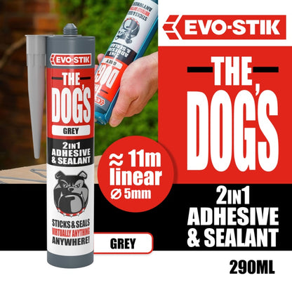 Evo-Stik The Dogs 2 In 1 Adhesive & Sealant 290ml Grey