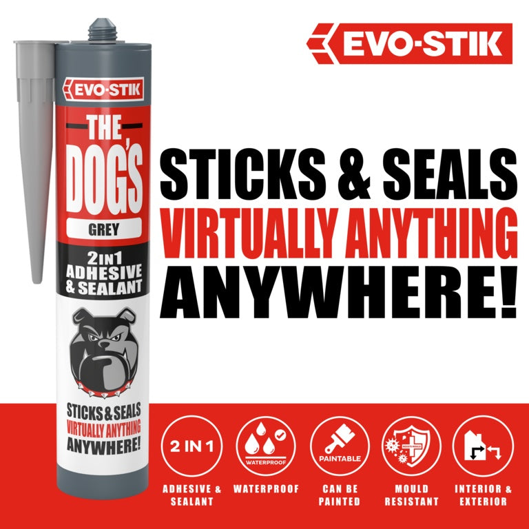 Evo-Stik The Dogs 2 In 1 Adhesive & Sealant 290ml Grey