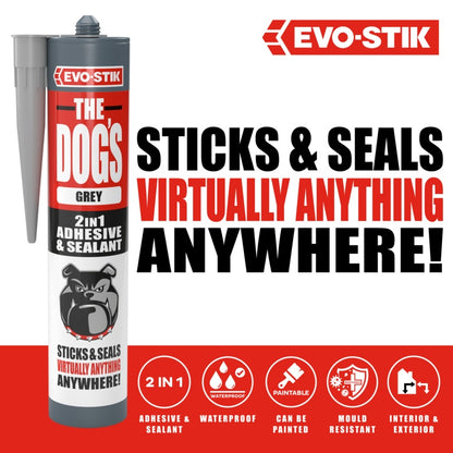 Evo-Stik The Dogs 2 In 1 Adhesive & Sealant 290ml Grey