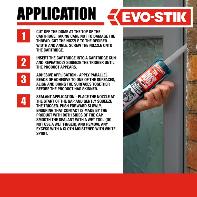 Evo-Stik The Dogs 2 In 1 Adhesive & Sealant 290ml Grey