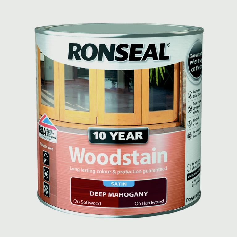Ronseal 10 Year Woodstain Satin 750ml Deep Mahogany