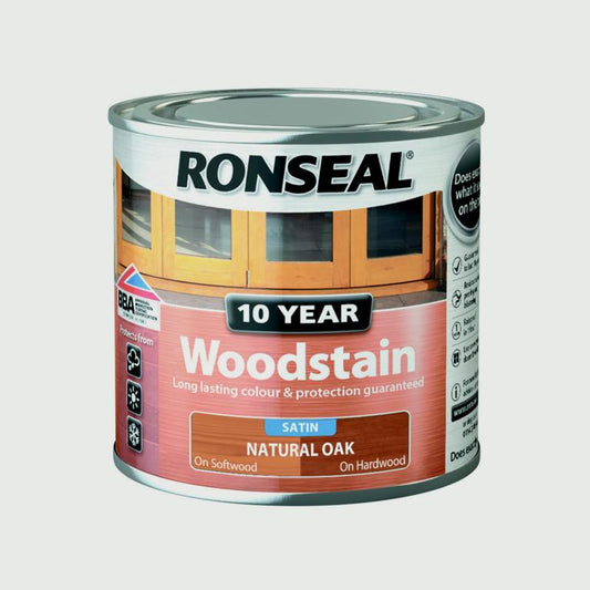 Ronseal 10 Year Woodstain Satin 250ml Natural Oak