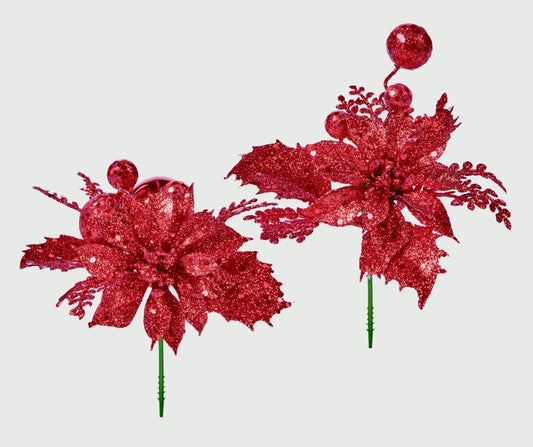 Premier Poinsettia Pick Red