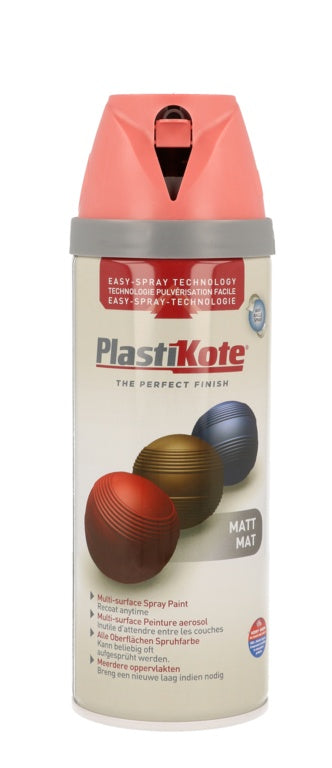 PlastiKote Twist & Spray Paint 400ml Dusty Coral Matt