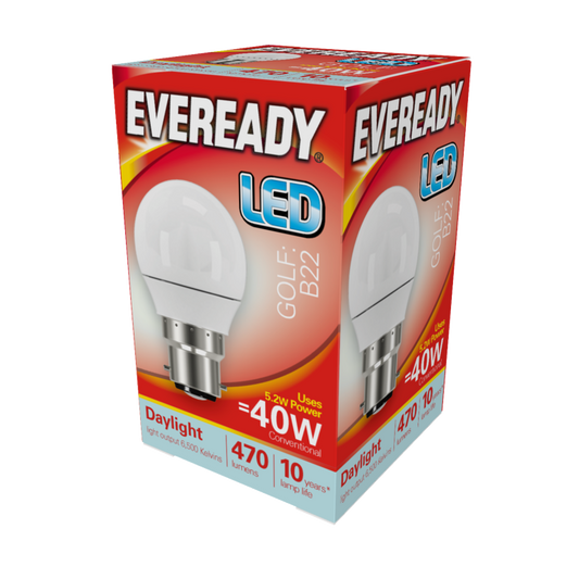 Eveready LED Golf 6w 480lm Daylight 6500k B22