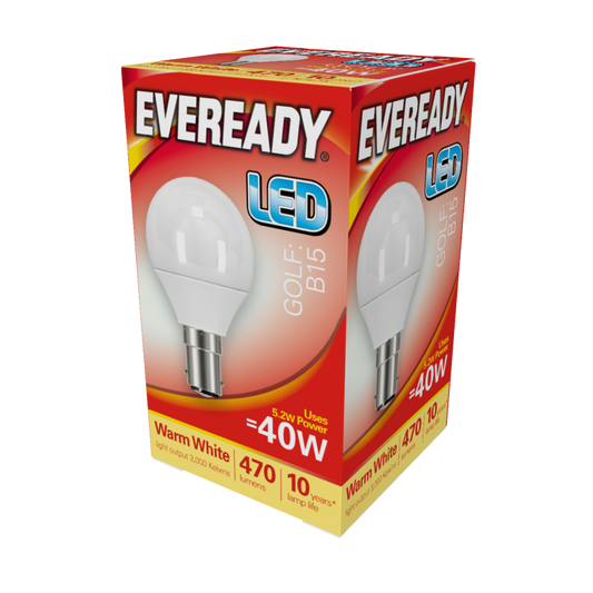Eveready LED Golf 6w 470lm Warm White 3000k B15